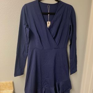 Women’s Navy High-Low Midi